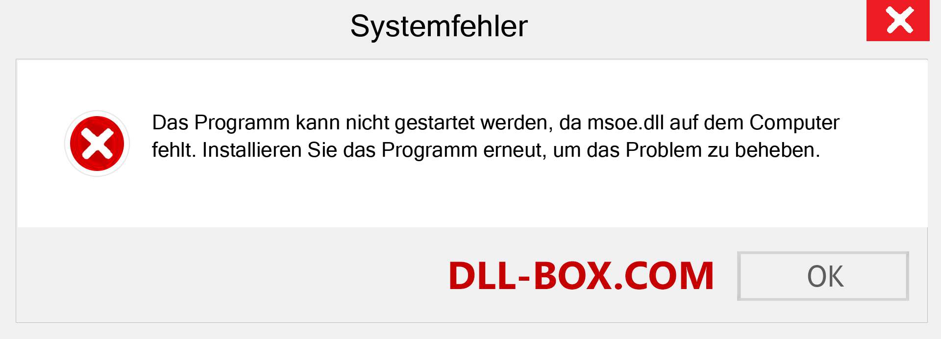 msoe.dll-Datei fehlt?. Download für Windows 7, 8, 10 - Fix msoe dll Missing Error unter Windows, Fotos, Bildern